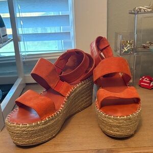 Coconuts by Matisse Orange Espadrille Wedges